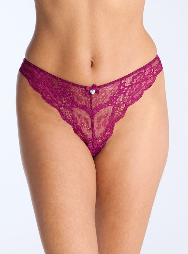 Mollie Lace Brazilian Brief - Grape