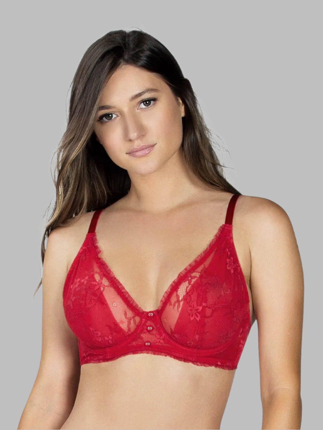 New York Unlined Longline Bra - Racing Red