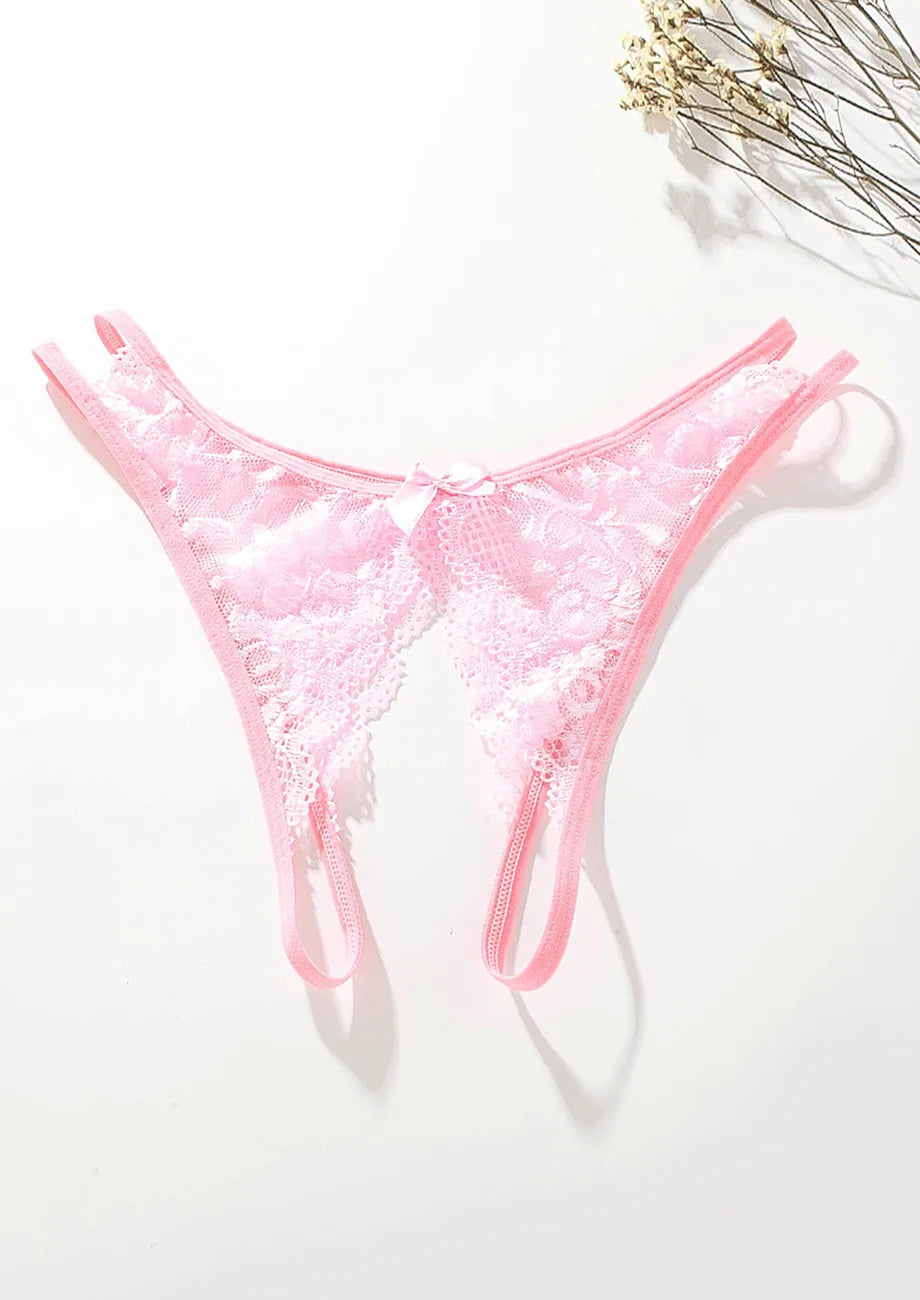 Cut-Out Detail Low-Waisted Pink Thong