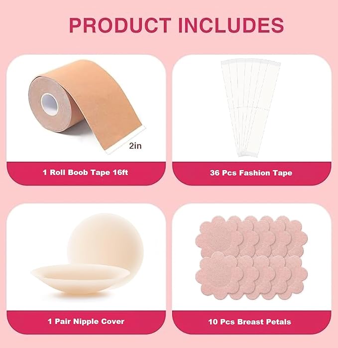 Boob Tape Kit - Instant Boob Tape For Women (Beige)