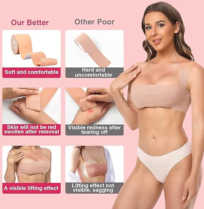 Boob Tape Kit - Instant Boob Tape For Women (Beige)