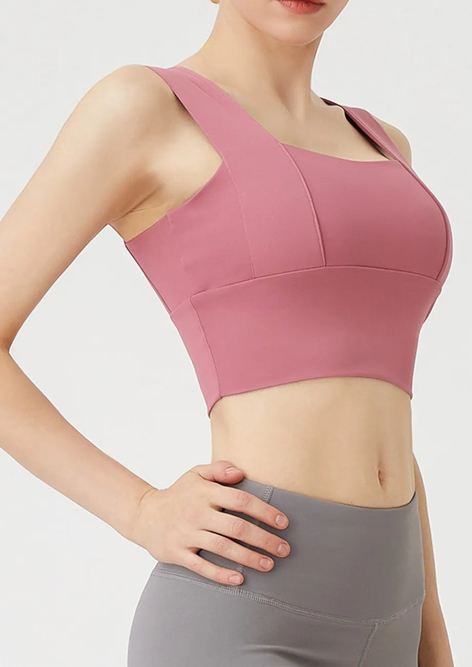 High Coverage Wide Strap Sports Bra