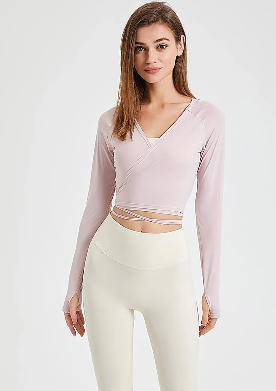 Pink Wrap-up Top With Thumbholes