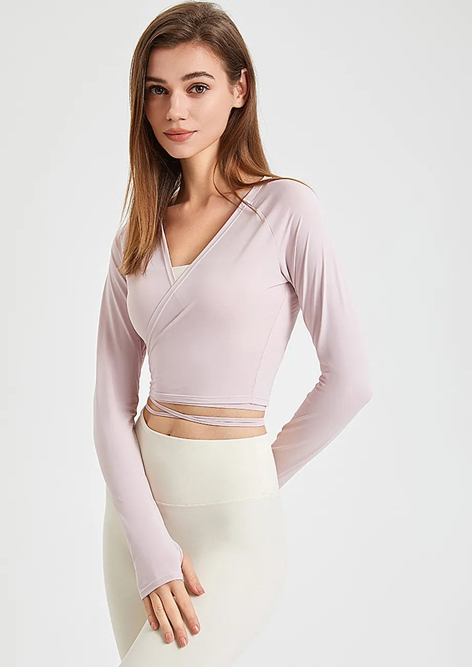 Pink Wrap-up Top With Thumbholes