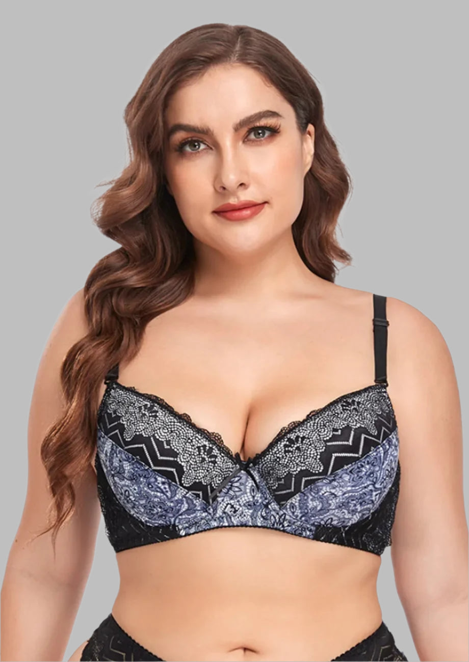 Plus Size Printed Padded Bra