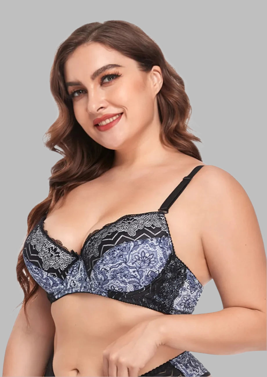 Plus Size Printed Padded Bra