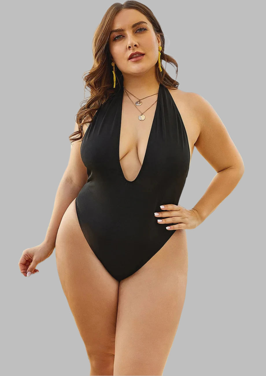 Backless Plus Size Swimsuit