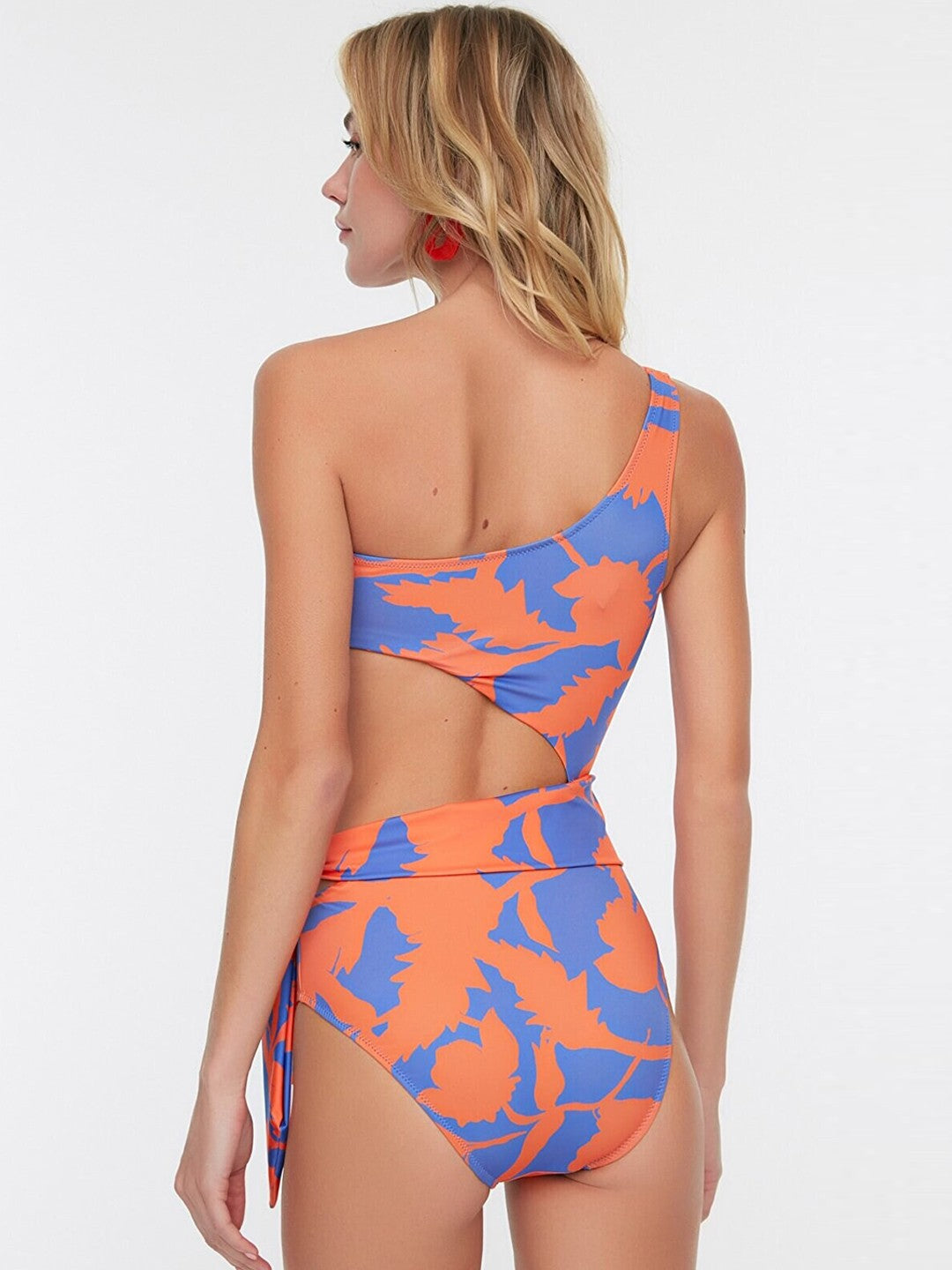 Orange & Blue Printed Swimwear