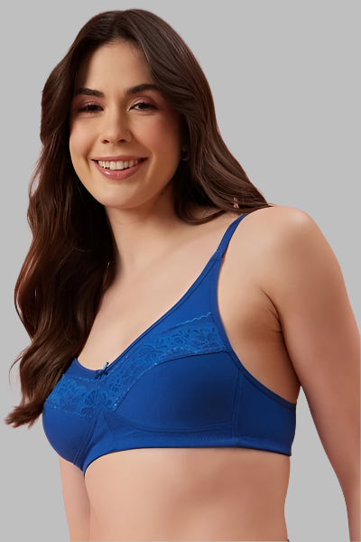 Non-Padded Non-Wired Bra in Royal Blue