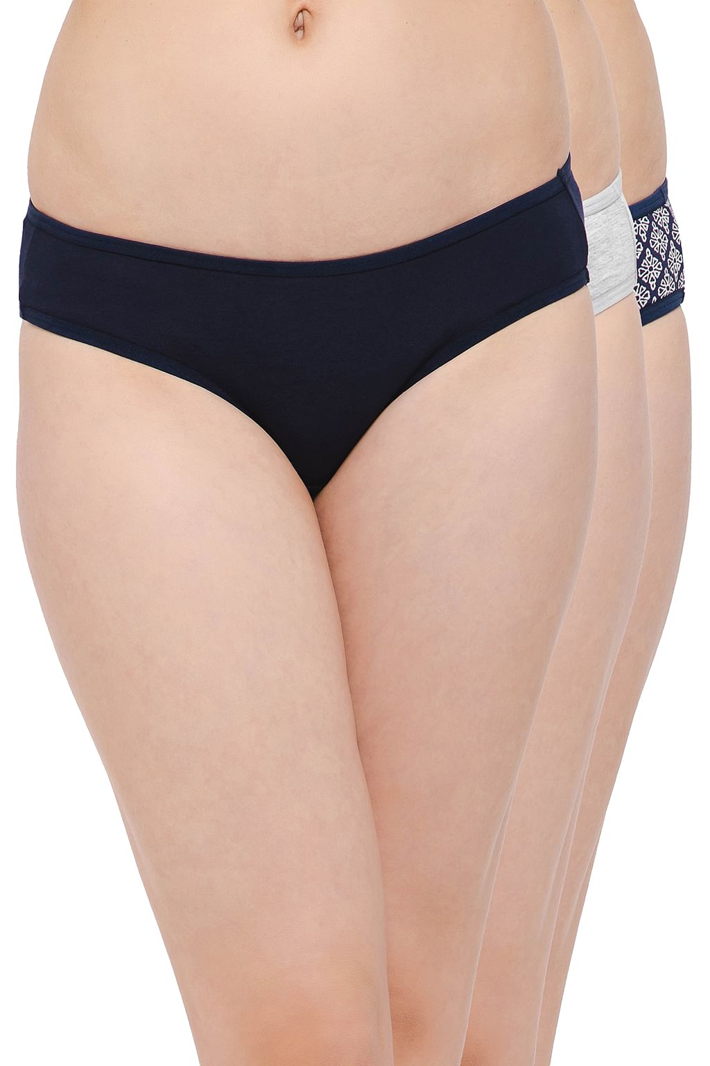 Pack of 3 Low Waist Bikini Panties - Cotton