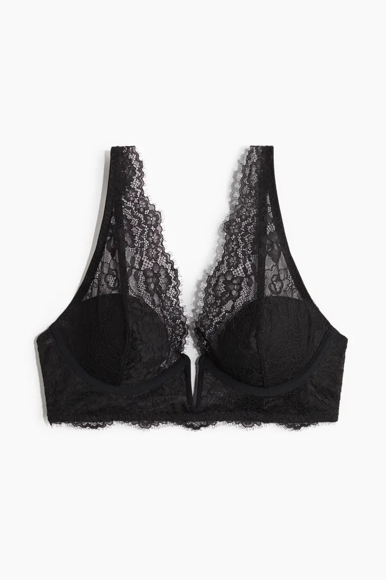 Padded underwired lace bra