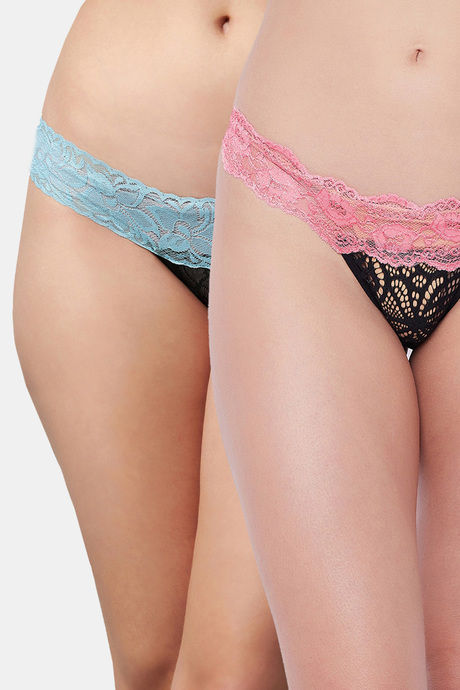 Secrets Medium Rise Zero Coverage Thong (Pack of 2) - Multicolor